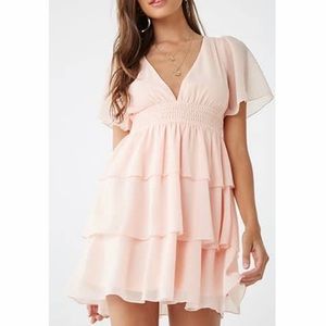 Forever 21 Chiffon Tiered-flounce Mini Dress